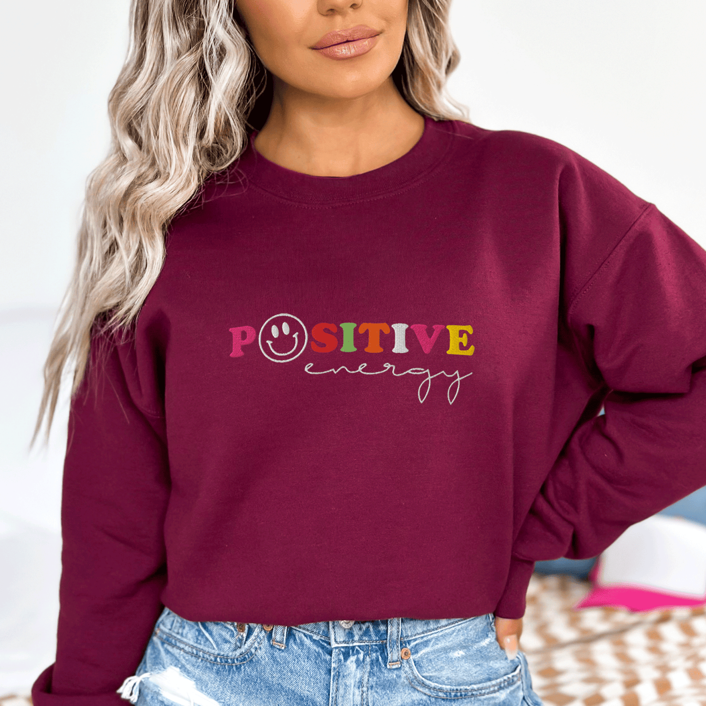EMBROIDERED ) Positive Energy Sweatshirt