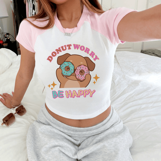 Donut Worry Be Happy Cute Puppy T-Shirt